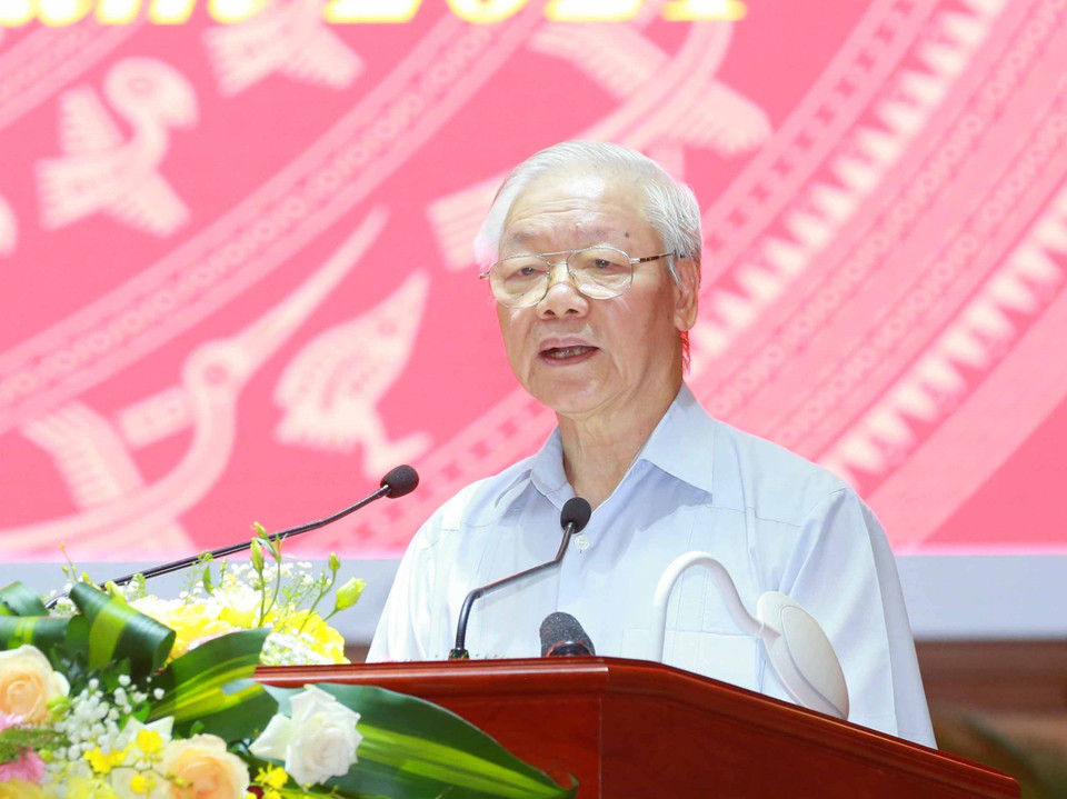 Tổng Bí thư Nguyễn Phú Trọng phát biểu chỉ đạo hội nghị. (Ảnh: Phương Hoa/TTXVN)