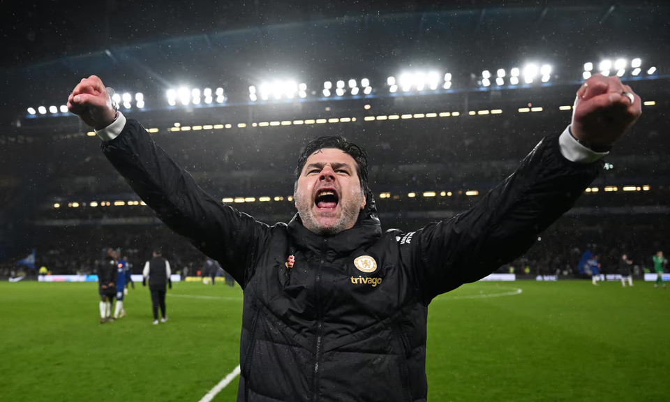 HLV Mauricio Pochettino không giấu được niềm hạnh phúc với chiến thắng điên rồ. (Nguồn: Getty Images)