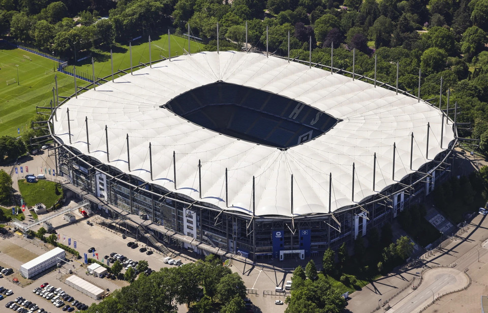 Volksparkstadion Hamburg, sân vận động có sức chứa 49.000 chỗ ngồi. (Nguồn: AP)