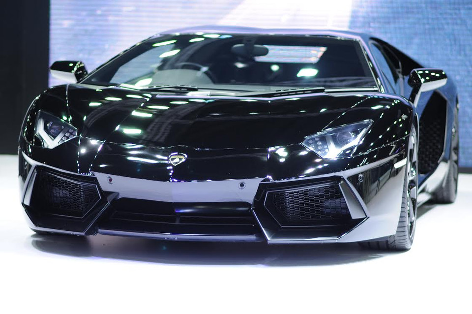 Lamborghini - một trong những thương hiệu xe hạng sang tại triển lãm. (Ảnh: Sơn Nam-Quang Thuận/Vietnam+)