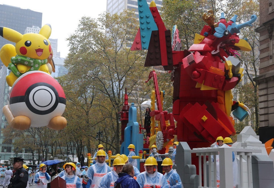 Bóng bay khổng lồ tại Lễ diễu hành Macy's dịp lễ Tạ ơn, ở New York, Mỹ, ngày 28/11/2024. (Ảnh: THX/TTXVN)