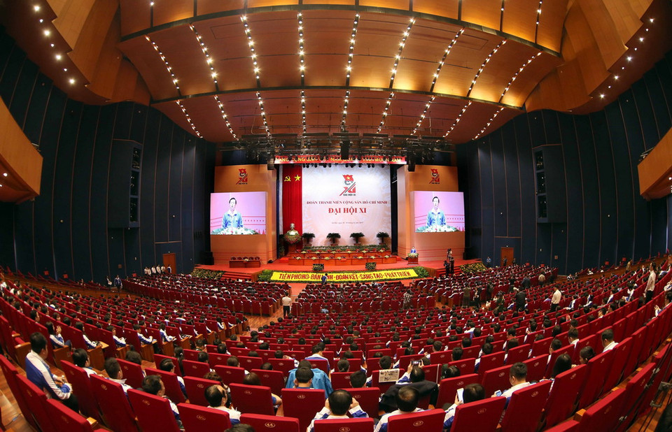 Toàn cảnh Phiên thứ nhất Đại hội Đại biểu toàn quốc Đoàn Thanh niên Cộng sản Hồ Chí Minh lần thứ XI, nhiệm kỳ 2017 - 2022. (Ảnh: TTXVN)