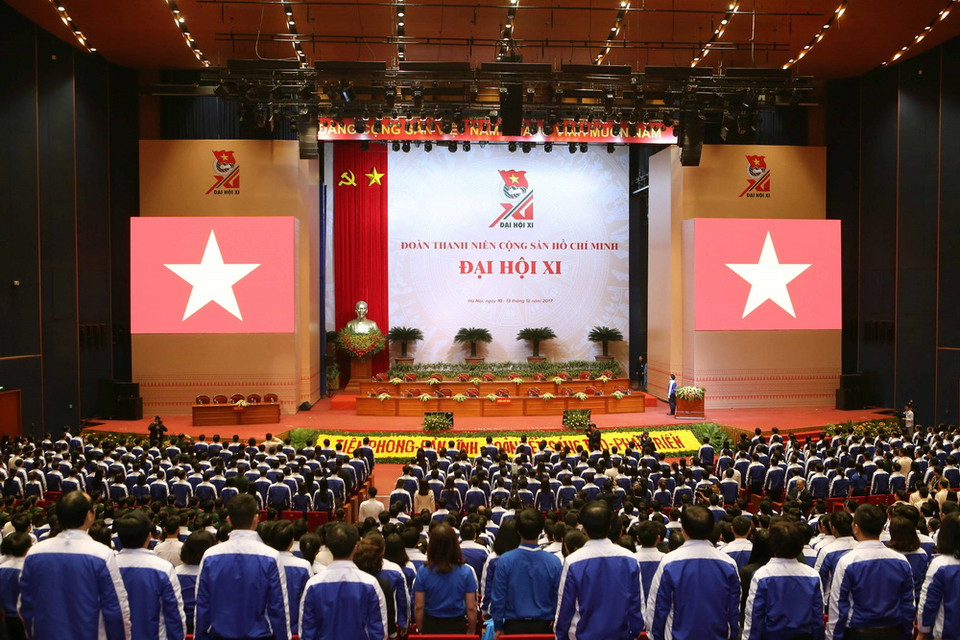 Toàn cảnh Phiên thứ nhất Đại hội Đại biểu toàn quốc Đoàn Thanh niên Cộng sản Hồ Chí Minh lần thứ XI, nhiệm kỳ 2017 - 2022. (Ảnh: TTXVN)
