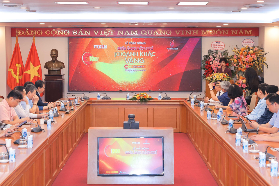 Lễ phát động Giải Ảnh báo chí Khoảnh khắc Vàng lần thứ 7.(Ảnh: Hoàng Hiếu/TTXVN)