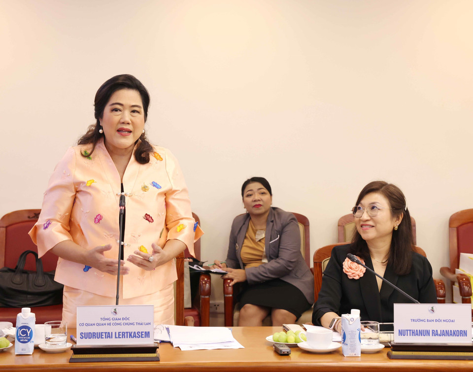 Tổng Giám đốc PRD Sudruetai Lertkasem phát biểu tại cuộc họp. (Ảnh: Phương Hoa/TTXVN)