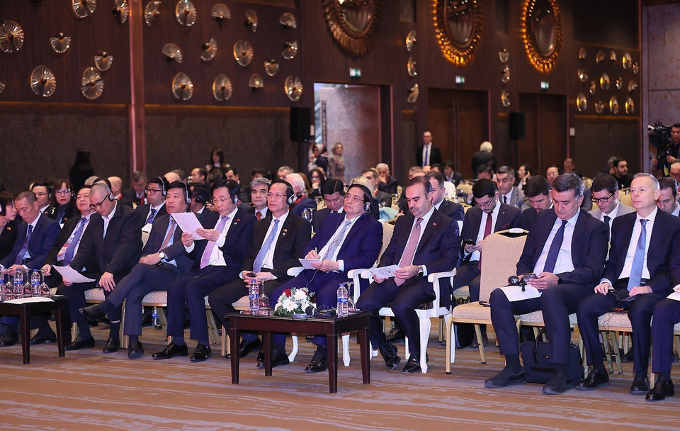 Thủ tướng Phạm Minh Chính dự Diễn đàn Doanh nghiệp Việt Nam-Thổ Nhĩ Kỳ. (Ảnh: Dương Giang/TTXVN)