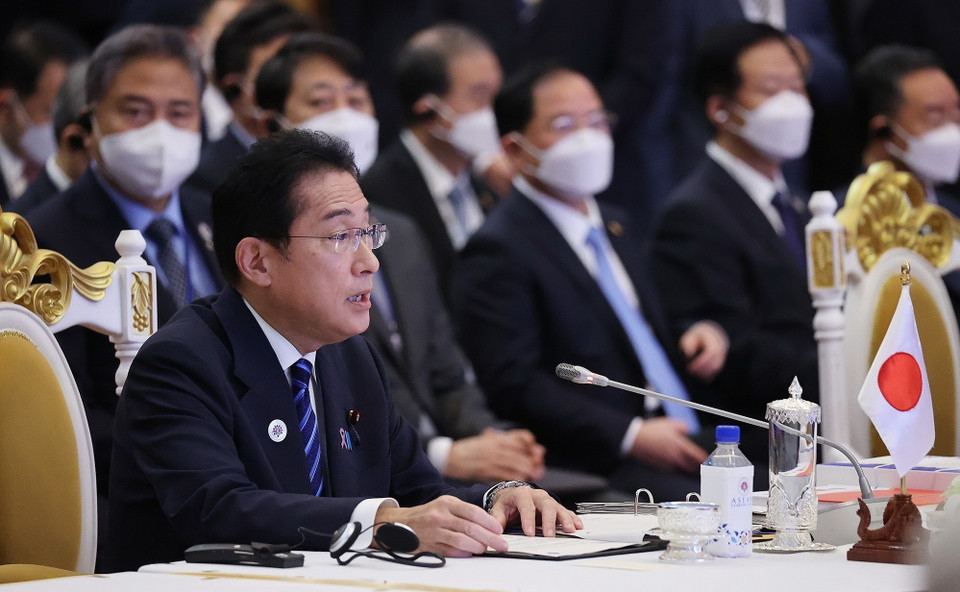 Thủ tướng Nhật Bản Kishida Fumio phát biểu. (Ảnh: Dương Giang/TTXVN)