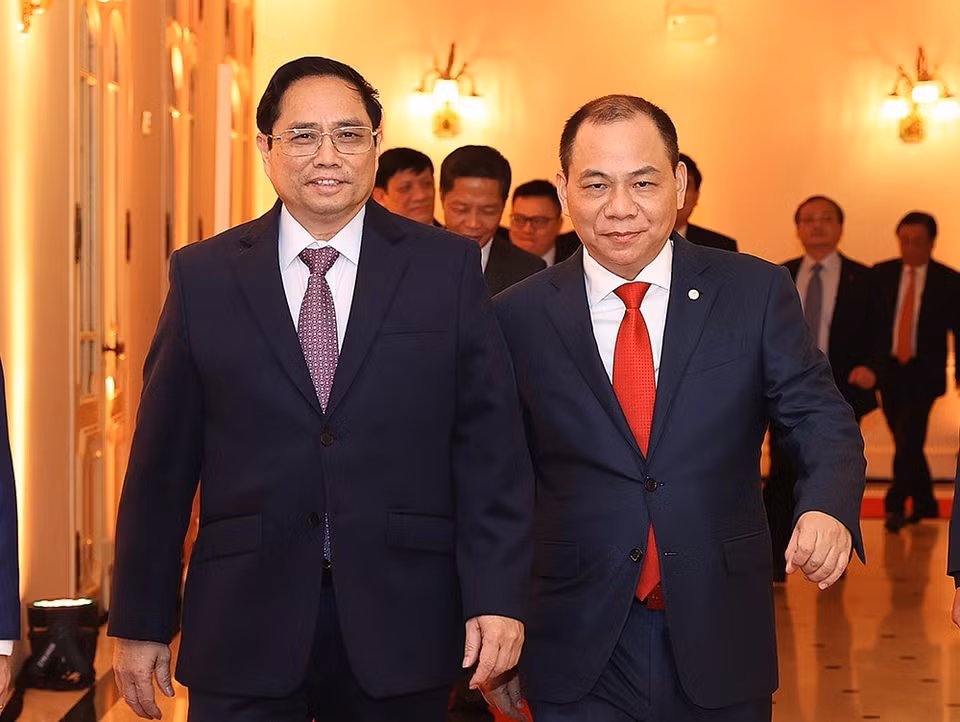 Thủ tướng Phạm Minh Chính đến dự Lễ trao giải thưởng VinFuture. (Ảnh: Dương Giang/TTXVN)