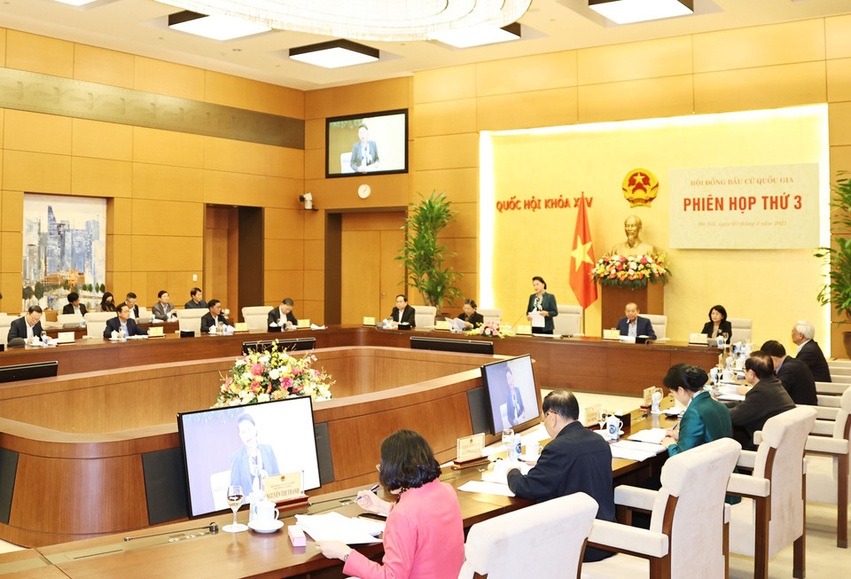 Chủ tịch Quốc hội Nguyễn Thị Kim Ngân phát biểu. (Ảnh: Trọng Đức/TTXVN)