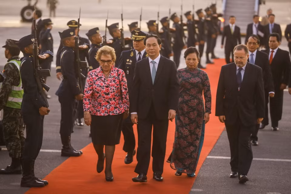 Chủ tịch nước Trần Đại Quang và Phu nhân tới Peru dự APEC. (Nguồn: Vụ thông tin báo chí)