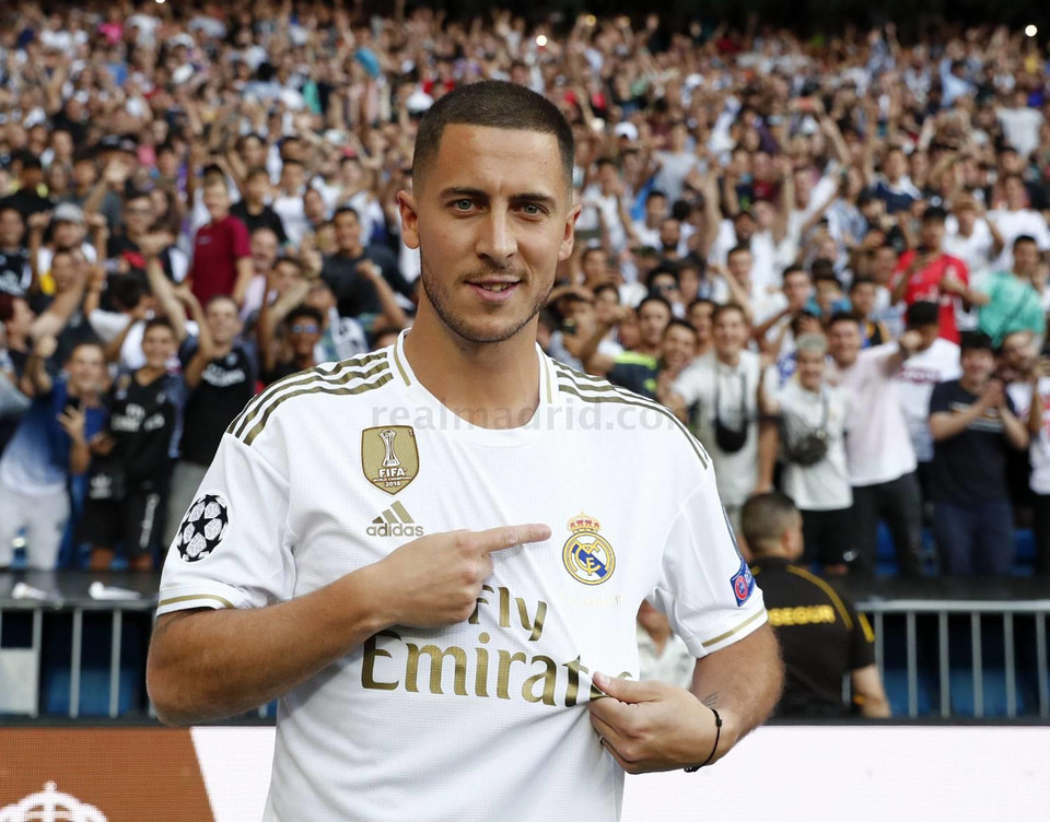 Hazard chính là bản hợp đồng đắt giá nhất của Real trong kỳ chuyển nhượng Hè 2019, tính đến thời điểm này. (Nguồn: Real Madrid)