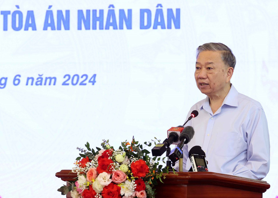 Chủ tịch nước Tô Lâm phát biểu kết luận buổi làm việc. (Ảnh: Nhan Sáng/TTXVN)
