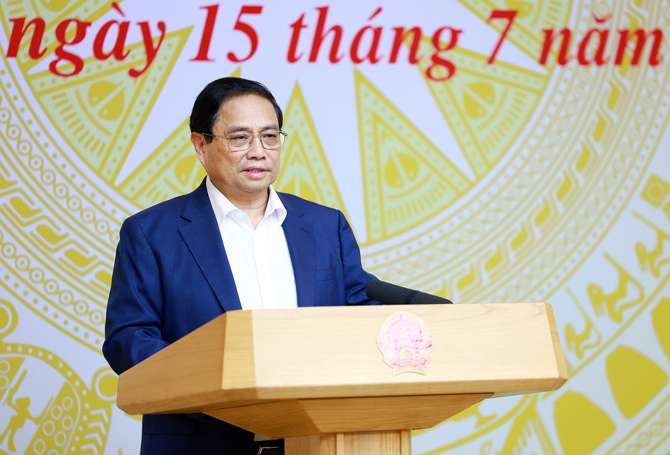 Thủ tướng Phạm Minh Chính, Trưởng Ban Chỉ đạo Cải cách hành chính của Chính phủ chủ trì phiên họp. (Ảnh: Dương Giang/TTXVN)