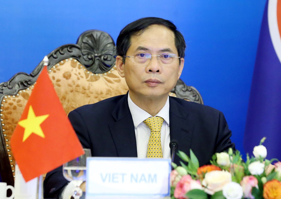 Bộ trưởng Ngoại giao Bùi Thanh Sơn dự Hội nghị Bộ trưởng Ngoại giao ASEAN-Australia. (Ảnh: Phạm Kiên/TTXVN)