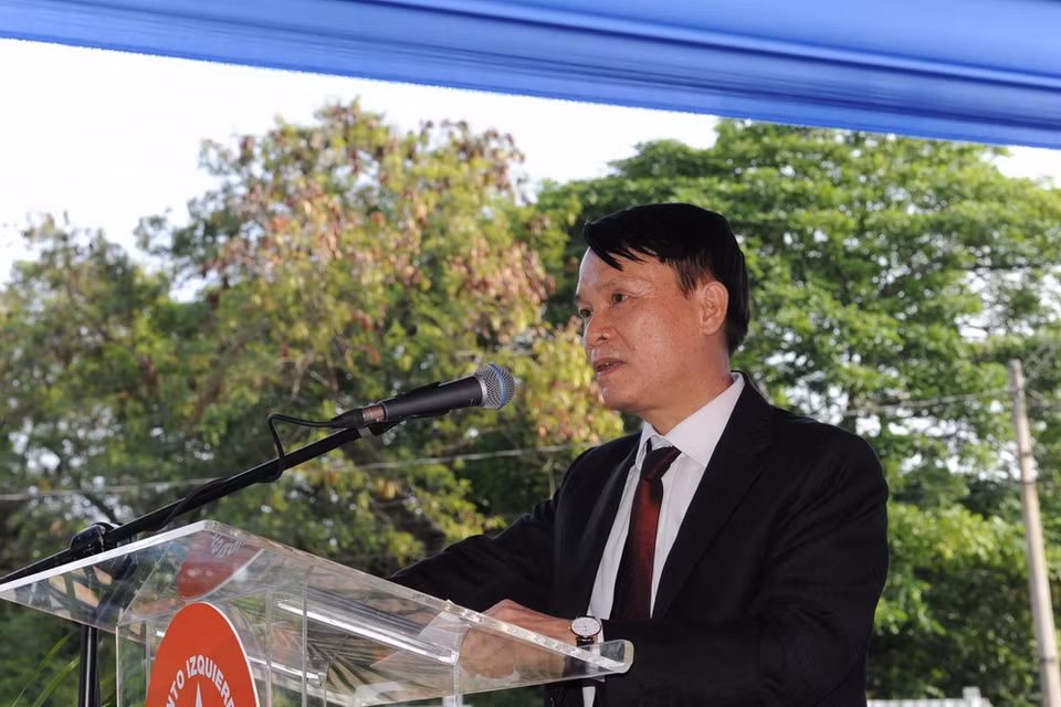 Đồng chí Nguyễn Đức Lợi, Ủy viên Trung ương Đảng, Tổng Giám đốc Thông tấn xã Việt Nam phát biểu tại buổi lễ. (Ảnh Lê Hà/TTXVN)