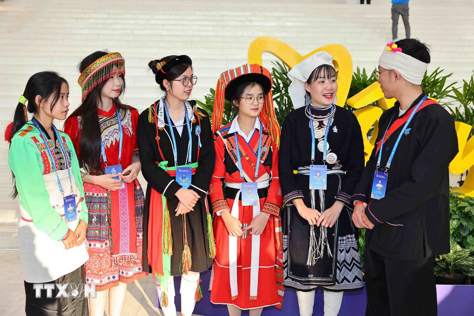 Các đại biểu tham dự Phiên trọng thể Đại hội Hội Liên hiệp Thanh niên Việt Nam lần 9. (Ảnh: Minh Đức/TTXVN)