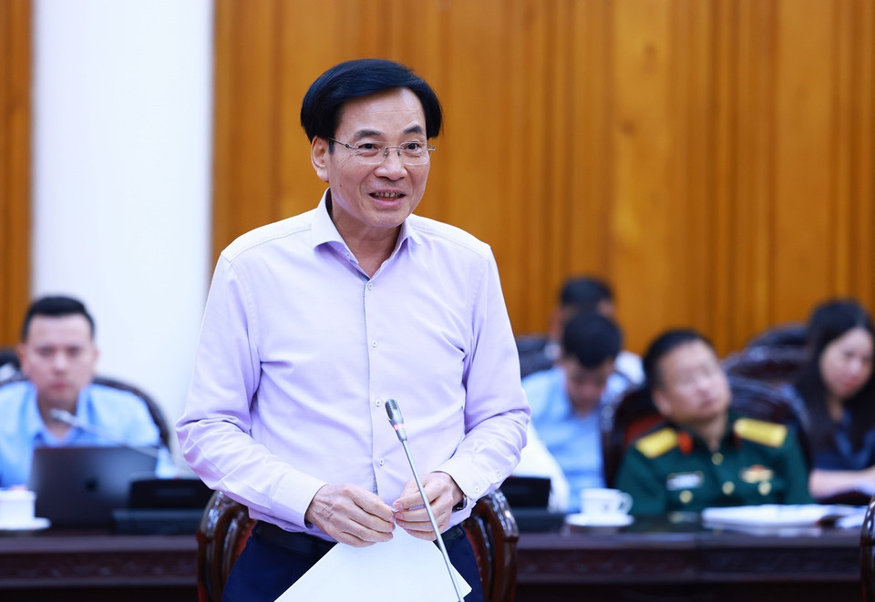 Bộ trưởng, Chủ nhiệm Văn phòng Chính phủ Trần Văn Sơn phát biểu. (Ảnh: Dương Giang/TTXVN)