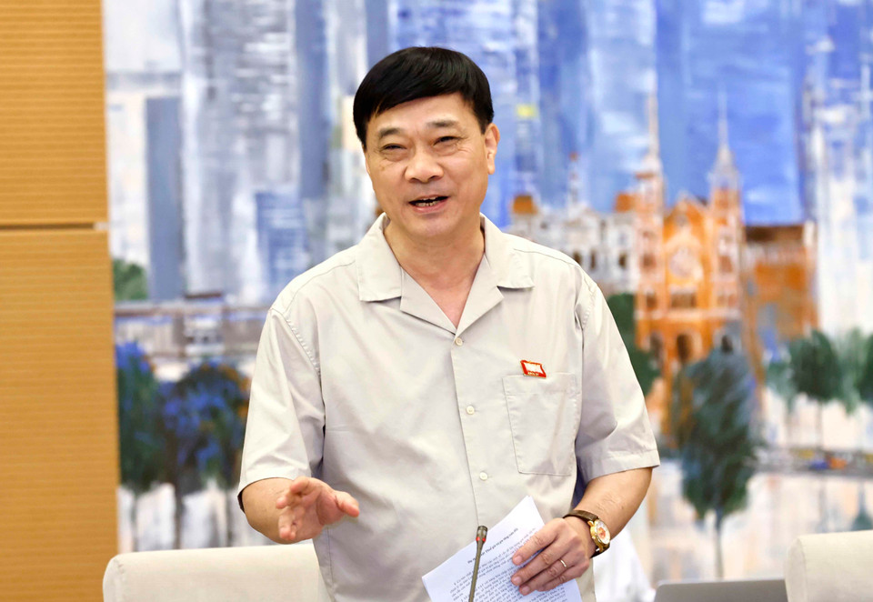 Chủ nhiệm Ủy ban Kinh tế của Quốc hội Vũ Hồng Thanh phát biểu ý kiến. (Ảnh: Doãn Tấn/TTXVN)