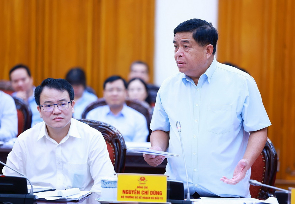 Bộ trưởng Bộ Kế hoạch và Đầu tư Nguyễn Chí Dũng phát biểu. (Ảnh: Dương Giang/TTXVN)