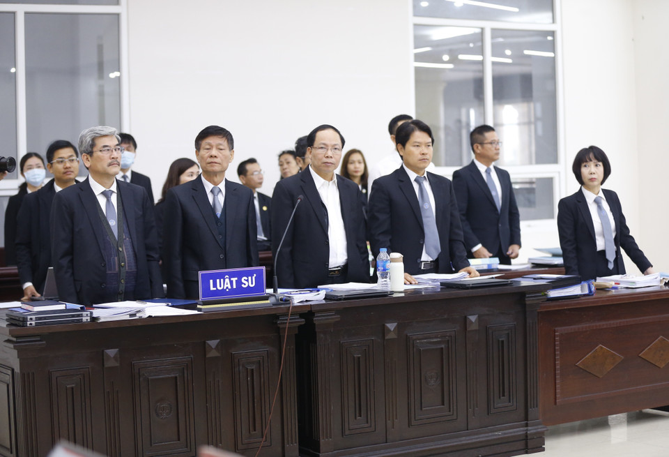 Luật sư tham gia bào chữa tại phiên tòa. (Ảnh: Doãn Tấn/TTXVN)