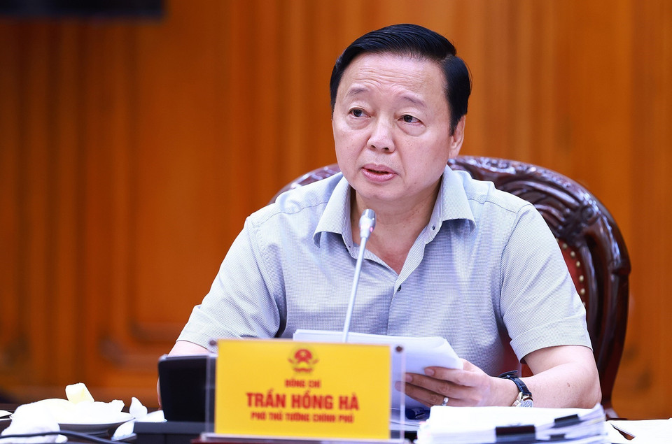 Phó Thủ tướng Trần Hồng Hà phát biểu. (Ảnh: Dương Giang/TTXVN)