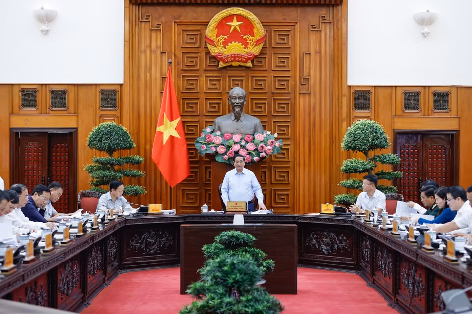 Thủ tướng Phạm Minh Chính chủ trì cuộc họp. (Ảnh: Dương Giang/TTXVN)