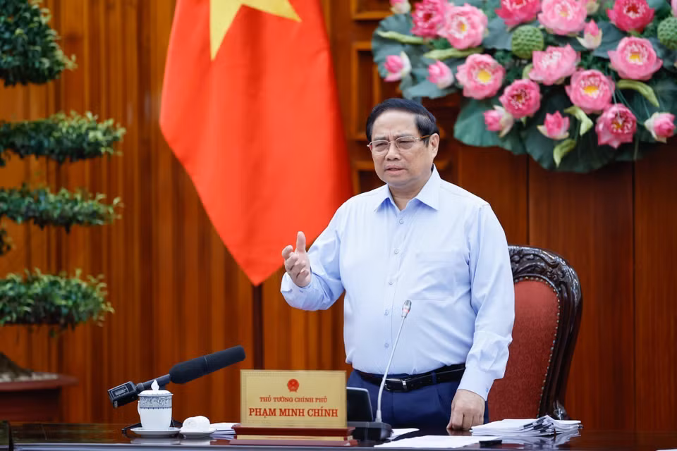 Thủ tướng Phạm Minh Chính chủ trì cuộc họp. (Ảnh: Dương Giang/TTXVN)