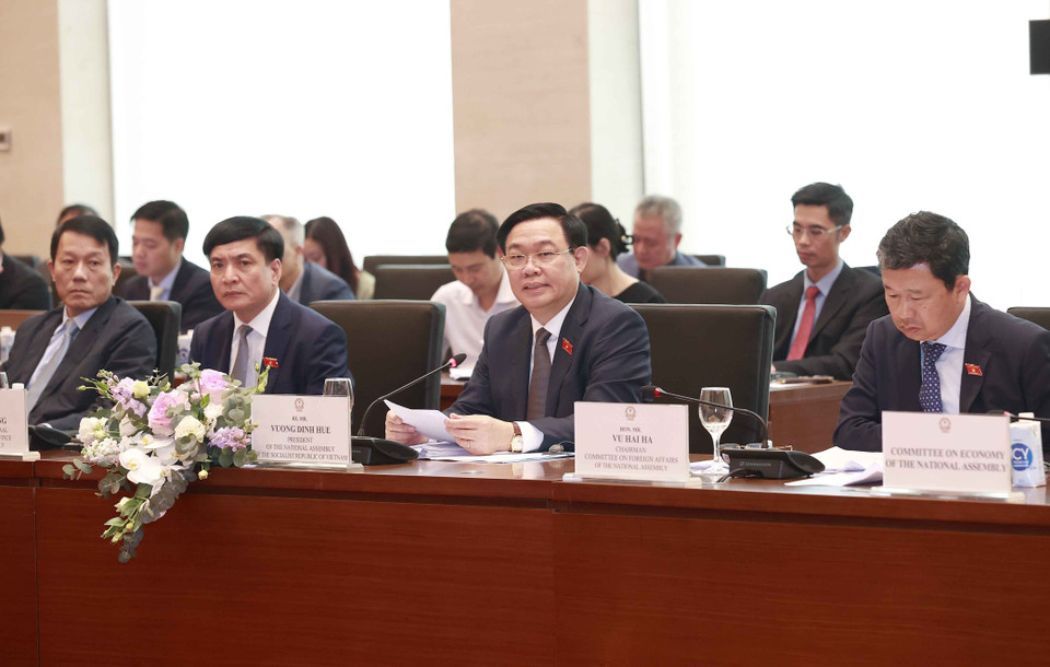 Chủ tịch Quốc hội Vương Đình Huệ phát biểu. (Ảnh: Doãn Tấn/TTXVN)