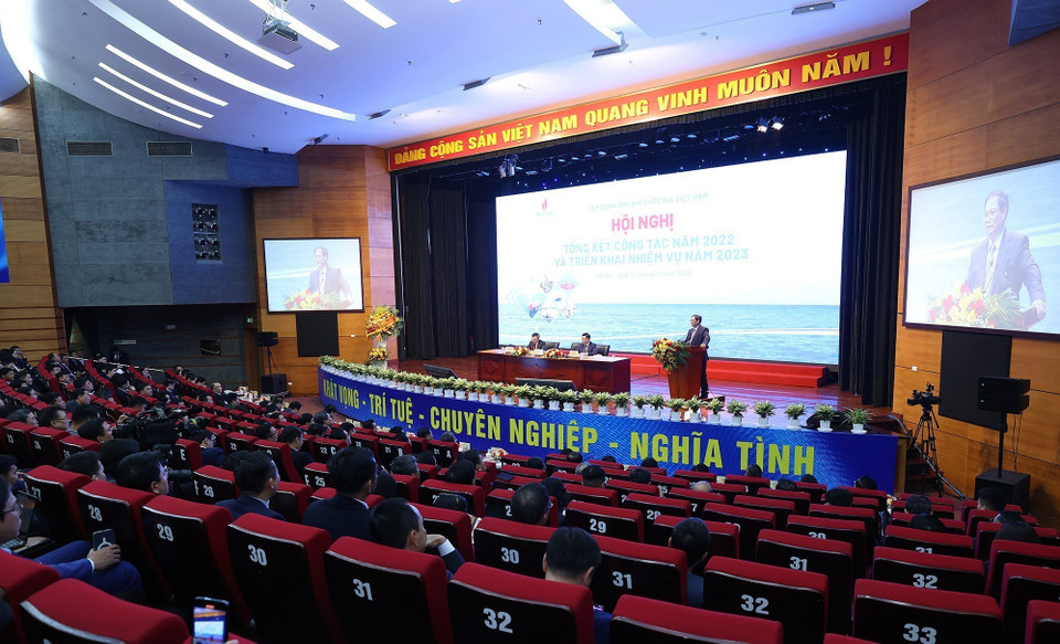 Hội nghị triển khai nhiệm vụ năm 2023 của Tập đoàn Dầu khí quốc gia Việt Nam. (Ảnh: Dương Giang/TTXVN)
