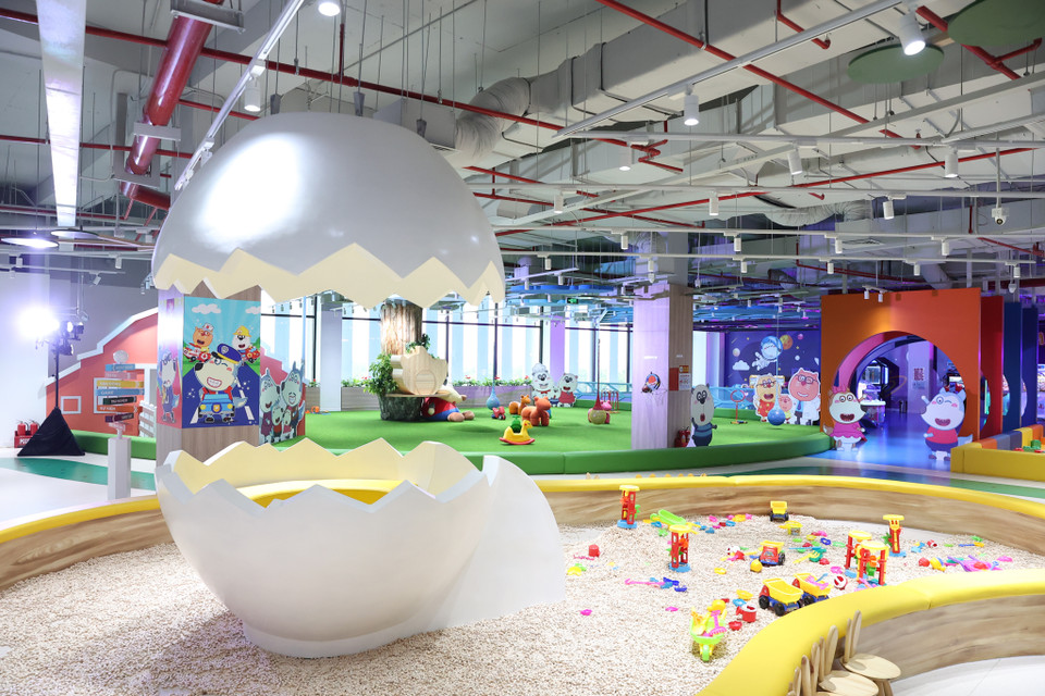 Khu vui chơi Wolfoo City - phiên bản hiện thực hóa nhân vật hoạt hình Wolfoo cho trẻ em. (Ảnh: Minh Hiếu/Vietnam+)