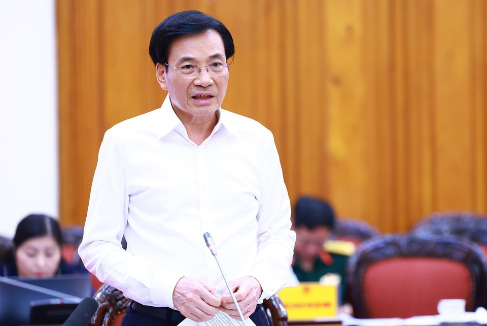 Bộ trưởng, Chủ nhiệm Văn phòng Chính phủ Trần Văn Sơn phát biểu. (Ảnh: Dương Giang/TTXVN)