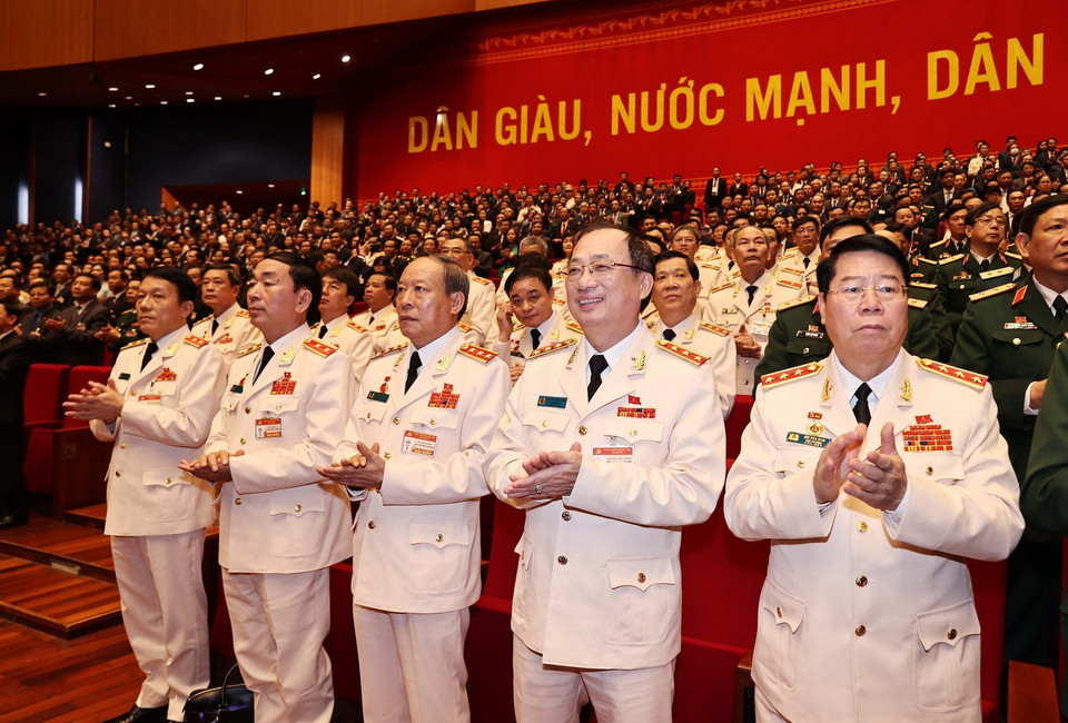 Các đại biểu Đoàn Đảng bộ Công an Trung ương tham dự phiên họp trù bị Đại hội XIII của Đảng. (Ảnh: TTXVN)