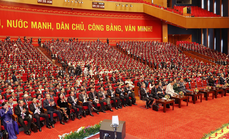 Các đại biểu tham dự phiên họp trù bị Đại hội XIII của Đảng. (Ảnh: TTXVN)