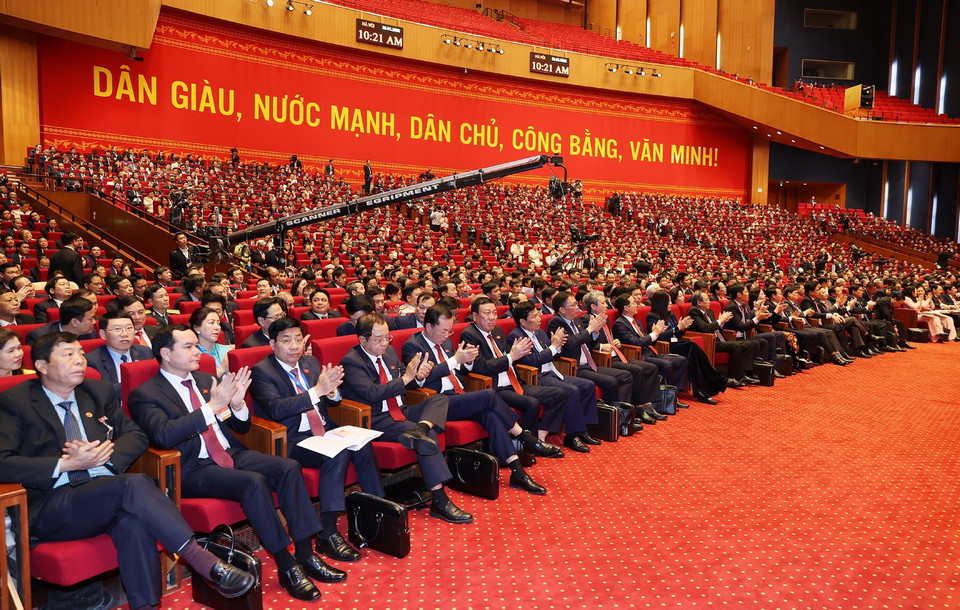 Các đại biểu tham dự phiên họp trù bị Đại hội XIII của Đảng. (Ảnh: TTXVN)