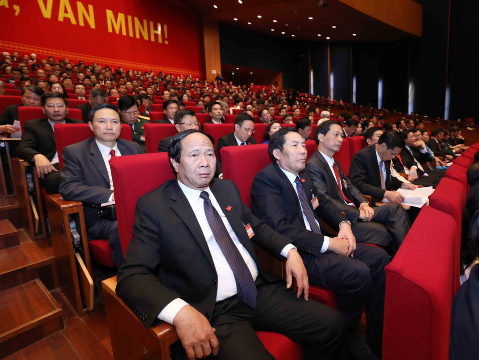 Đoàn đại biểu Đảng bộ thành phố Hải Phòng tham dự phiên họp trù bị. (Ảnh: TTXVN)