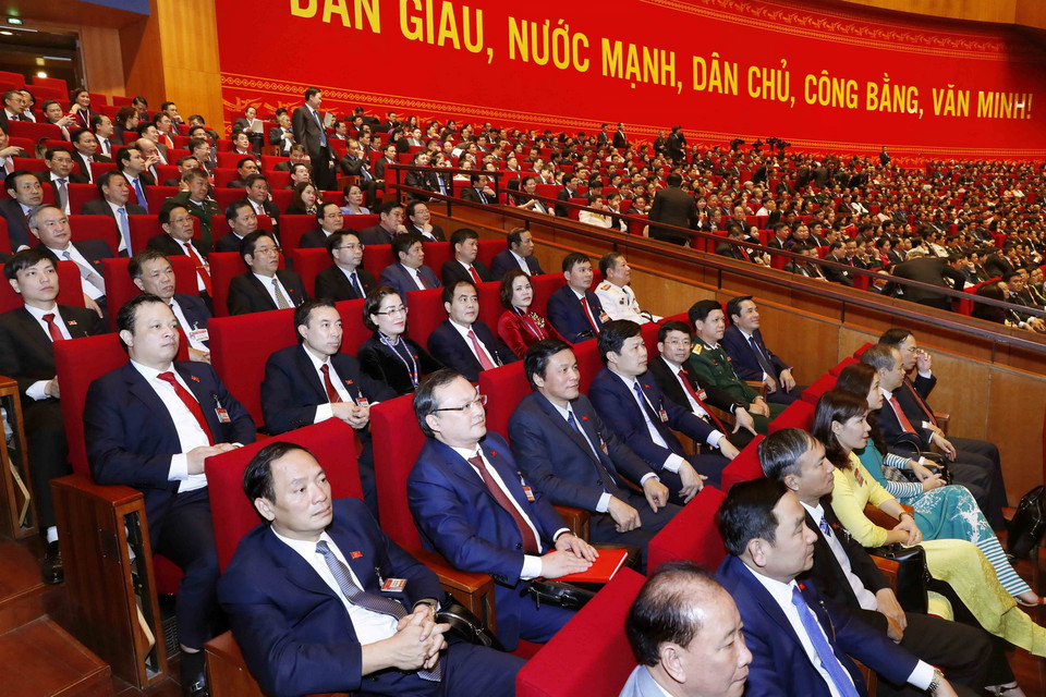  Các đại biểu tham dự phiên họp trù bị Đại hội XIII của Đảng. (Ảnh: TTXVN)