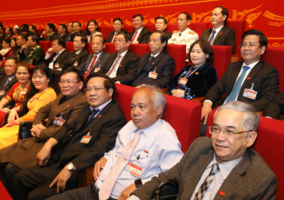 Đoàn đại biểu Đảng bộ tỉnh Bà Rịa-Vũng Tàu tại phiên họp trù bị Đại hội XIII của Đảng. (Ảnh: TTXVN)