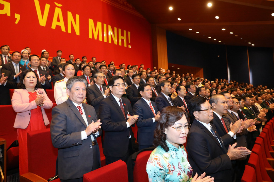 Các đại biểu tham dự phiên họp trù bị Đại hội XIII của Đảng. (Ảnh: TTXVN)