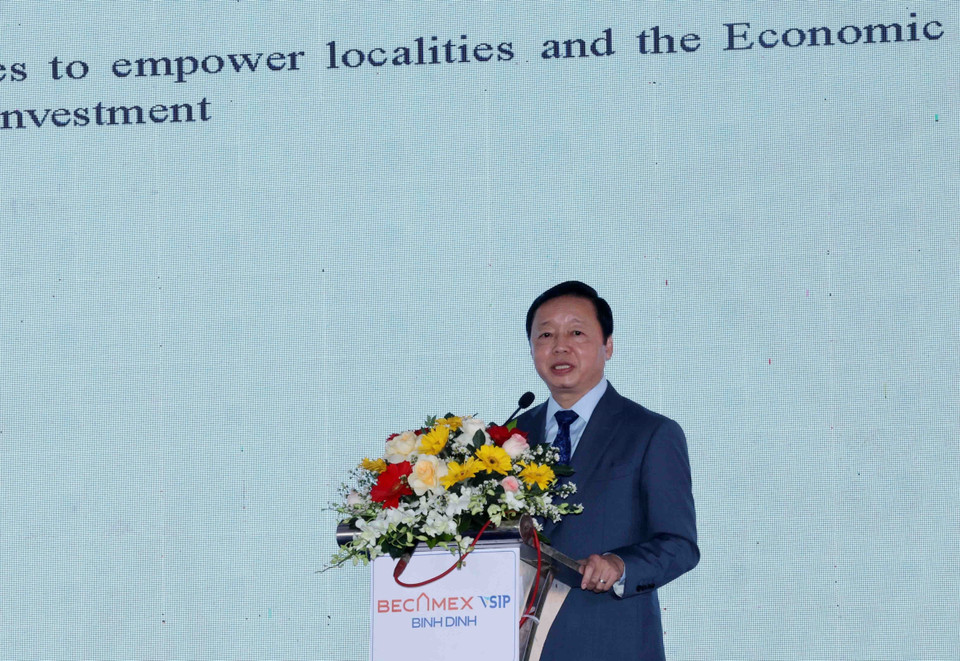 Phó Thủ tướng Trần Hồng Hà phát biểu tại buổi lễ. (Ảnh: Nhan Sáng/TTXVN)