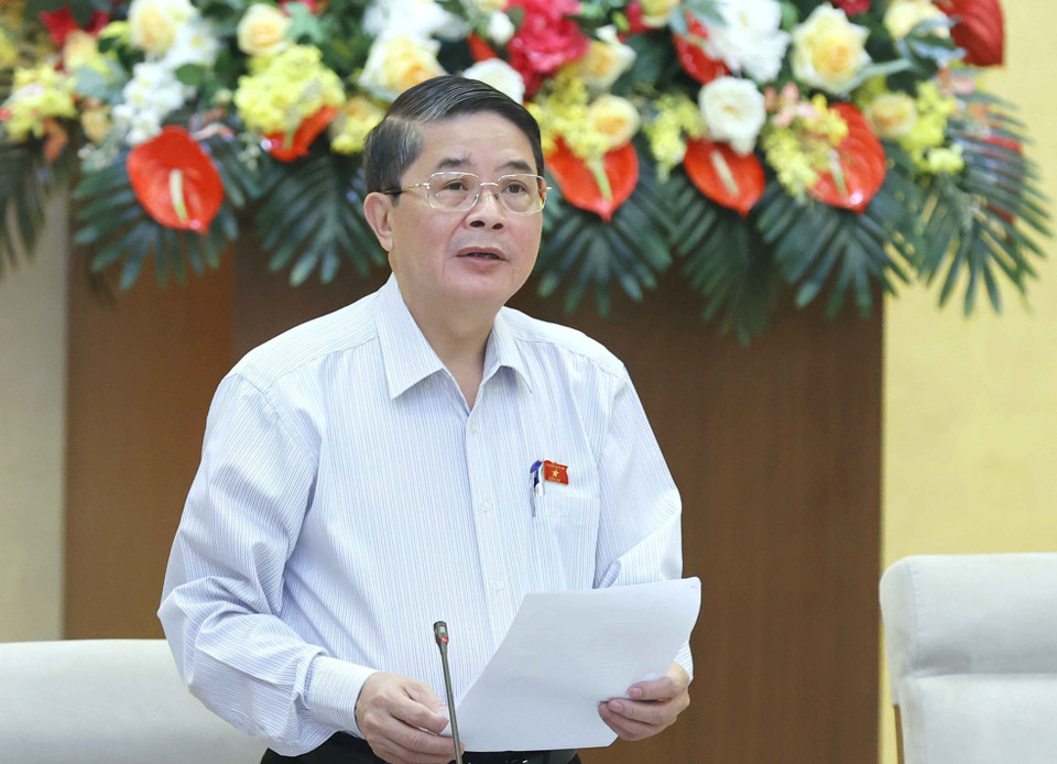 Phó Chủ tịch Quốc hội Nguyễn Đức Hải điều hành nội dung phiên họp. (Ảnh: Doãn Tấn/TTXVN)