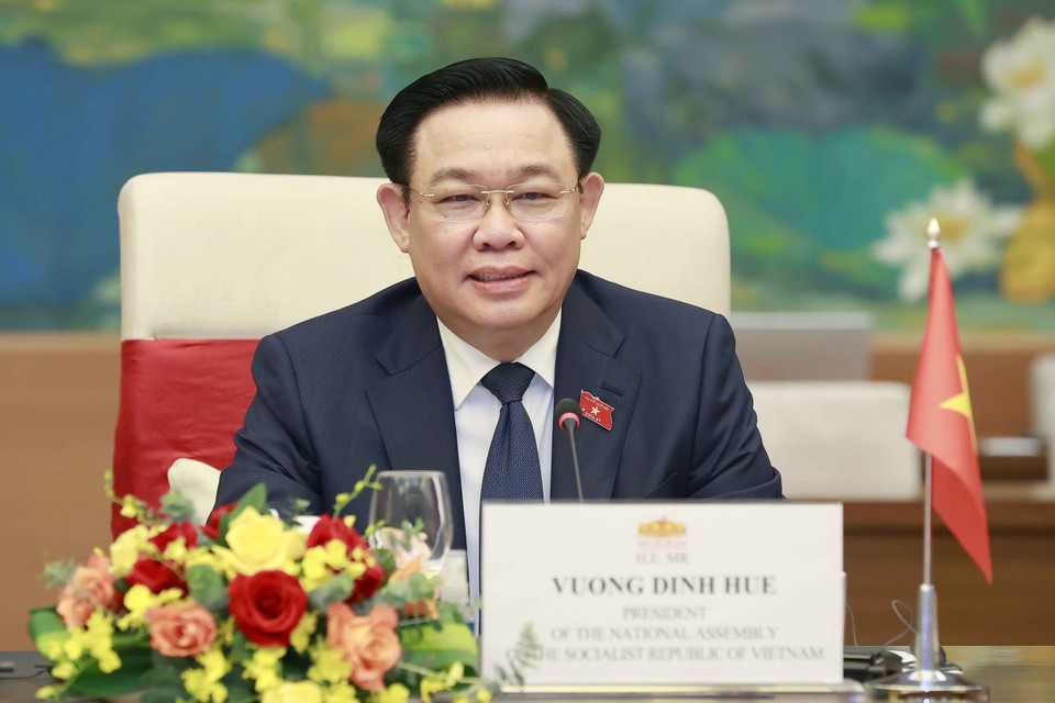 Chủ tịch Quốc hội Vương Đình Huệ phát biểu. (Ảnh: Doãn Tấn/TTXVN)