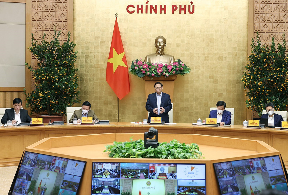 Thủ tướng Phạm Minh Chính phát biểu chỉ đạo. (Ảnh: Dương Giang/TTXVN)