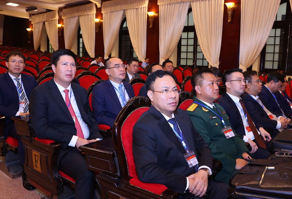 Các cán bộ tham gia Lớp bồi dưỡng, cập nhật kiến thức, kỹ năng đối với cán bộ quy hoạch Ủy viên Trung ương Đảng khóa XIV (Lớp thứ ba). (Ảnh: Văn Điệp/TTXVN)