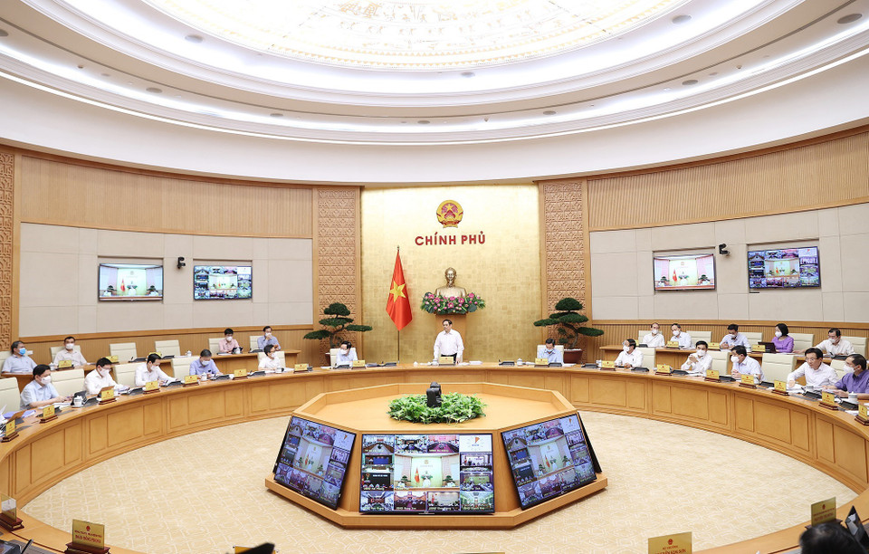 Thủ tướng Phạm Minh Chính chủ trì Phiên họp Chính phủ thường kỳ tháng 9. (Ảnh: Dương Giang/TTXVN)