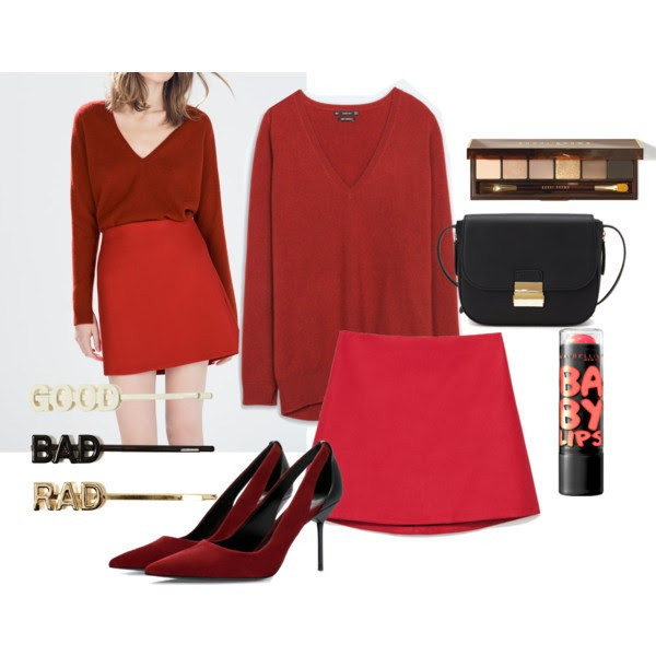 Cho những ngày trời trở lạnh, một chiếc áo len mỏng, chân váy mini và túi hộp đen quai chéo sẽ là lựa chọn hoàn hảo cho những cô nàng nữ tính xuống phố. (Áo Zara: 3.600.000VND, chân váy Zara: 1.260.000VND, giày Zara: 1.680.000VND, túi Forever21: 500.000VND)