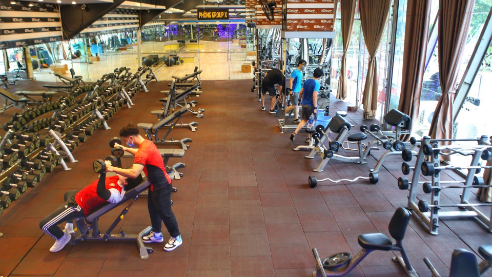 Mỗi phòng tập phải đảm bảo công suất tối đa 50% và không quá 30 người. (Ảnh: Tuấn Đức/TTXVN)