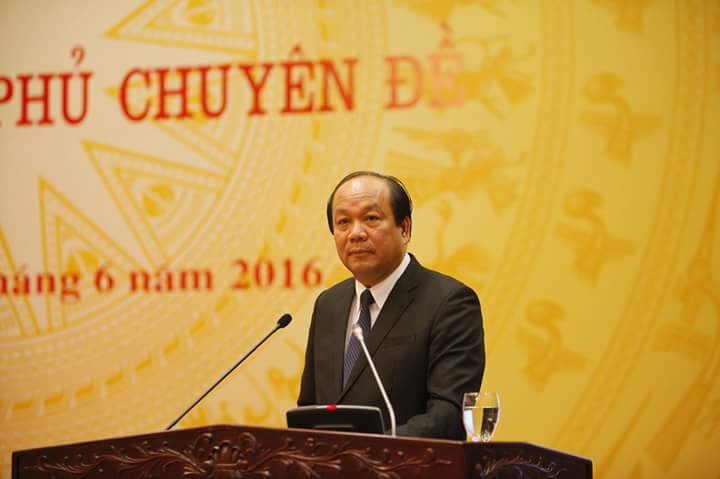 Bộ trưởng Chủ nhiệm Văn phòng Chính phủ Mai Tiến Dũng cho biết đã có những sự cố xảy ra trong quá trình vận hành thử nghiệm của Formosa, khiến cá chết ở miền Trung.(Ảnh: Minh Sơn/Vietnam+) 