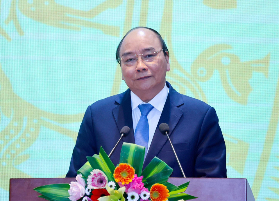 Thủ tướng Nguyễn Xuân Phúc phát biểu. (Ảnh: Thống Nhất/TTXVN)