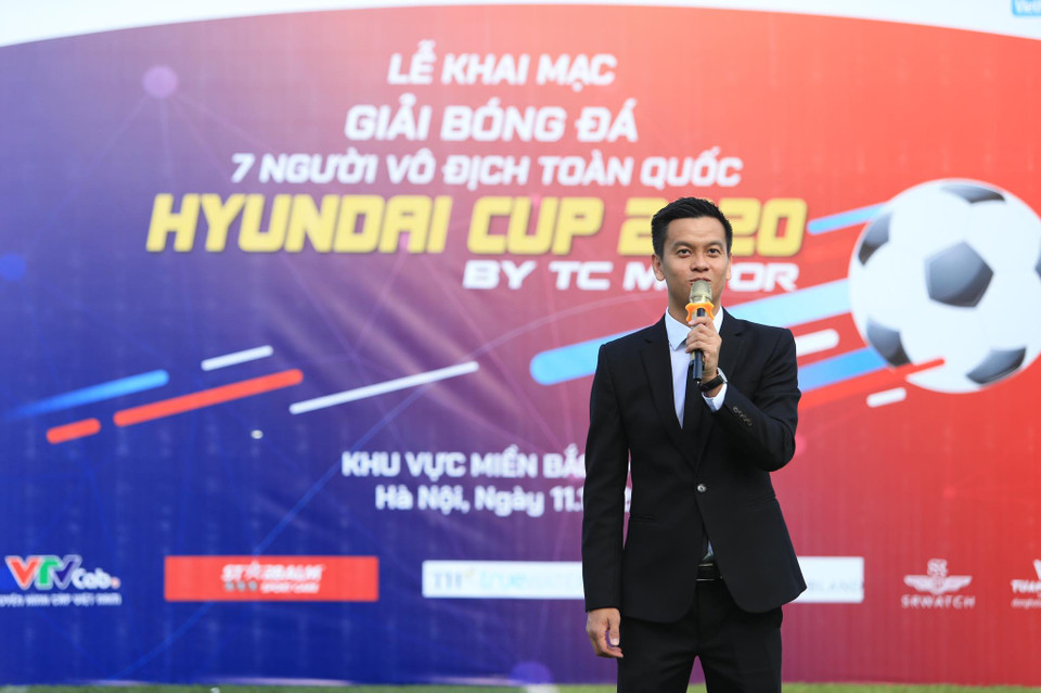 Chiều 11/10, giải bóng đá vô địch 7 người toàn quốc Hyundai Cup 2020 By TC Motor khu vực phía Bắc (HPL-S8) chính thức khai mạc tại sân vận động Quận Hoàng Mai (Hà Nội). (Ảnh: PV/Vietnam+)