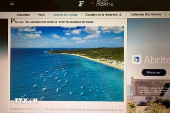 Bài viết giới thiệu về đảo Phú Quý đăng tải trên trang figaronautisme.meteoconsult.fr. (Ảnh: TTXVN phát)